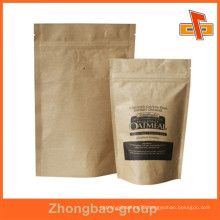 stand up 250g 500g coffee brown kraft paper bags